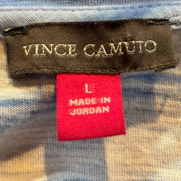 Vince Camuto NWOT Blue Stripe Women's Casual T-Shirt Size Large - Picture 5 of 6